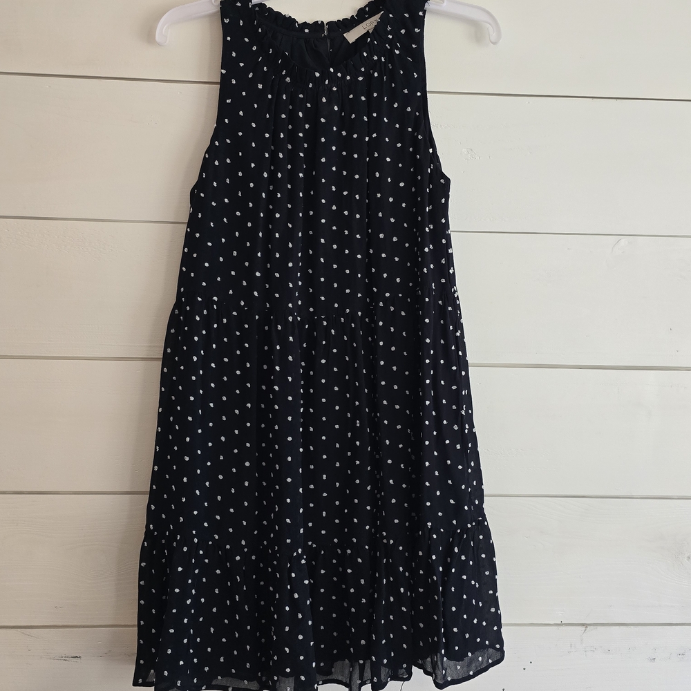 LOFT Kids Sleeveless Dress - Navy and White